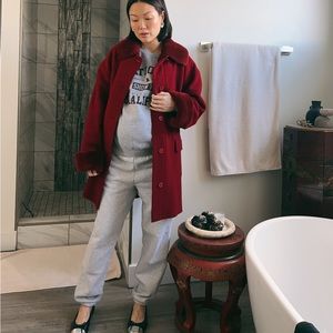 Vintage HILARY RADLEY women’s red shearling wool coat